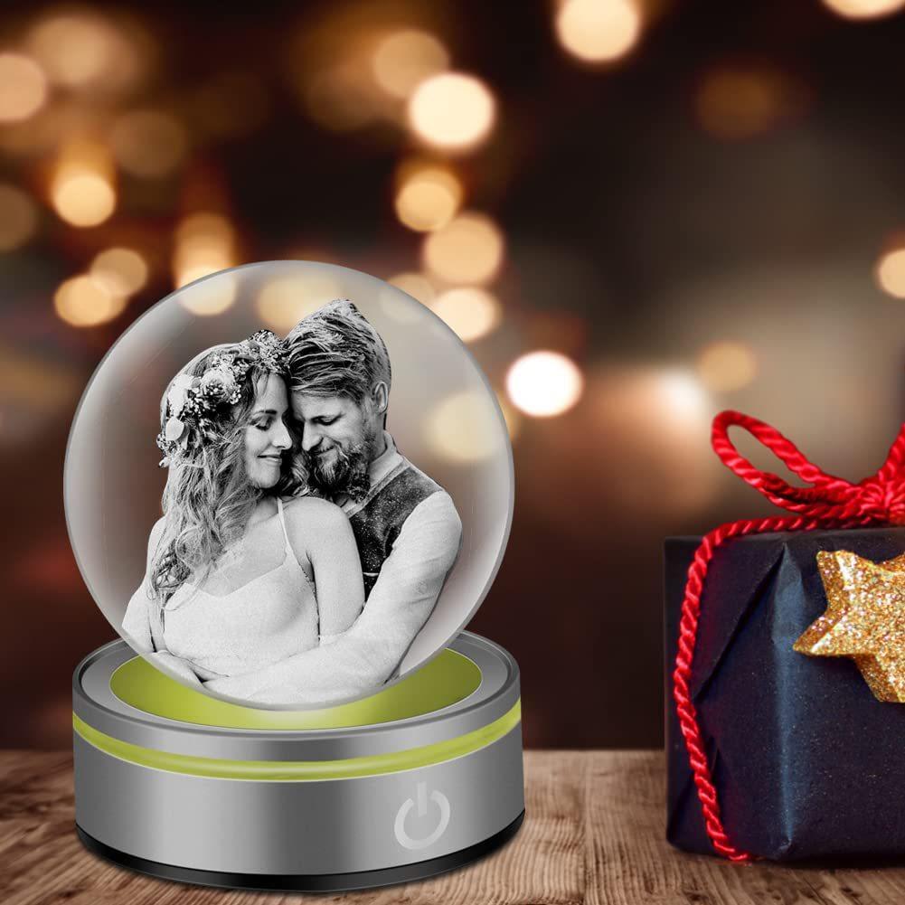3D Crystal Photo, Photo in Glass, Glass Ball Photography - Cushy Pups