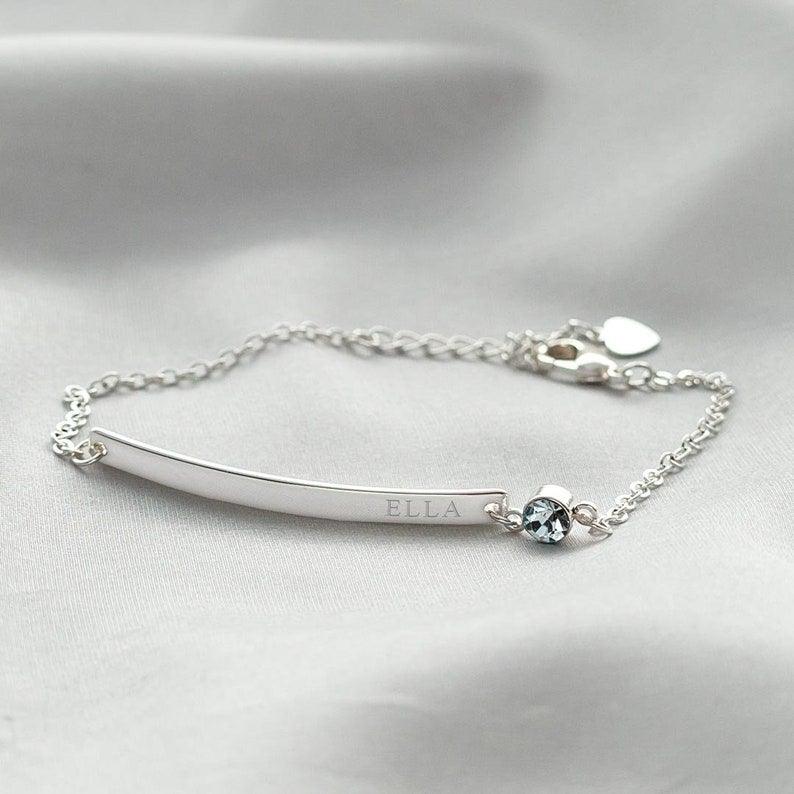 Birthstone Bracelet with Name, Birthstone Bracelet, Name Bracelet, Personalized Name Bracelet - Cushy Pups - Cushy Pups
