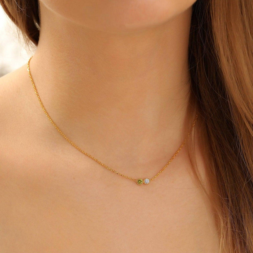 Birthstone Colors Necklace - Birthstones for Each Month - Meaningful Birthstone Jewelry for Mom - Cushy Pups