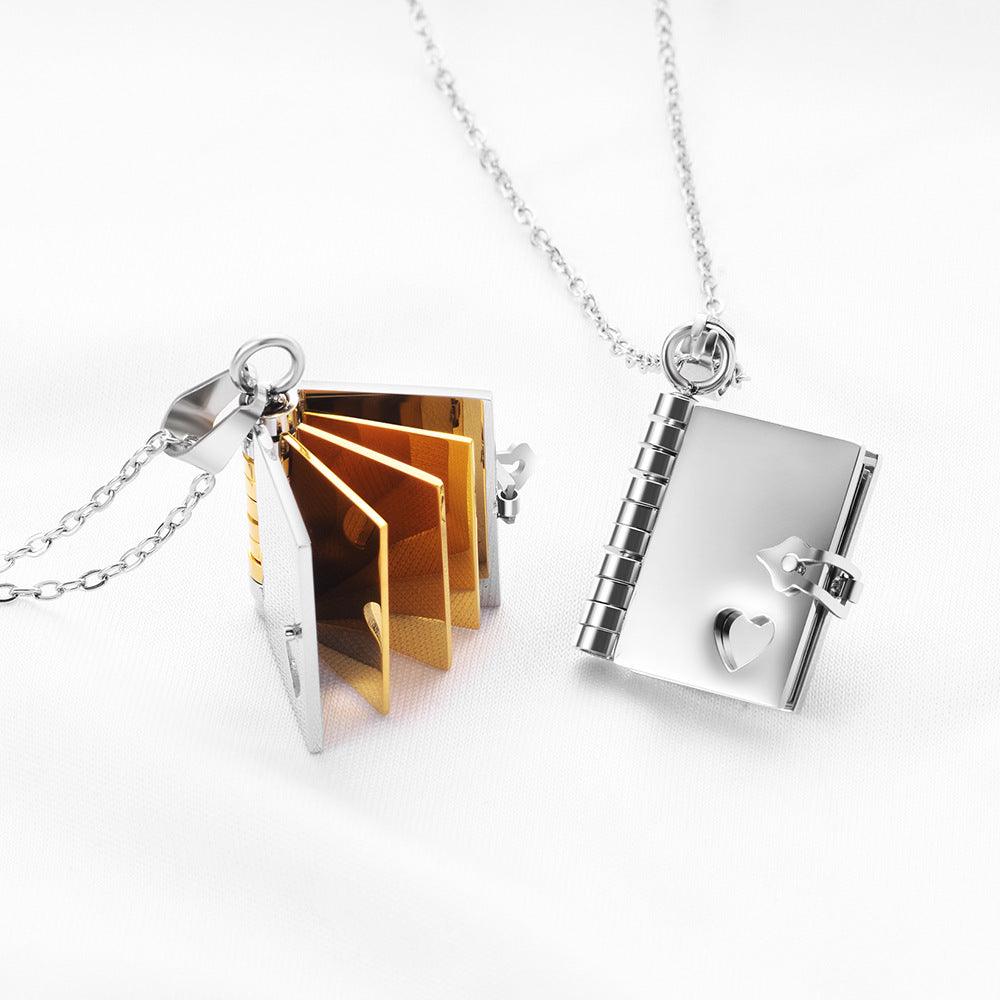 Book Necklace, Book Locket, Hidden Message Book Necklace - Cushy Pups