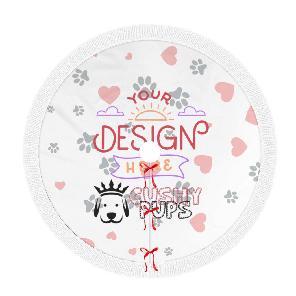 Custom Christmas Tree Skirt, Christmas Tree Skirt, Personalized Tree Skirt, Personalized Christmas Tree Skirt - Cushy Pups - Cushy Pups
