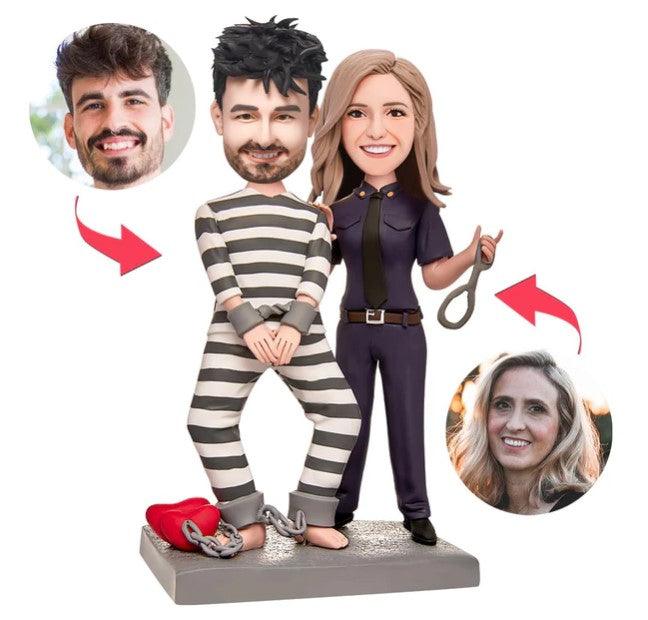 Custom Couple Bobbleheads, Personalized Bobbleheads for Couples, Friendship Bobbleheads, Customized Couple Figurines - Cushy Pups