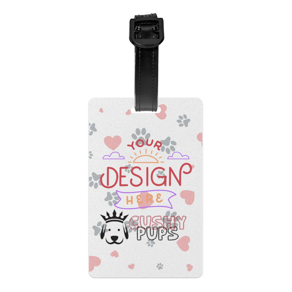 Custom Luggage Tag, Personalized Luggage Tags, Custom Bag Tags, Monogrammed Luggage Tags - Cushy Pups Description: - Cushy Pups