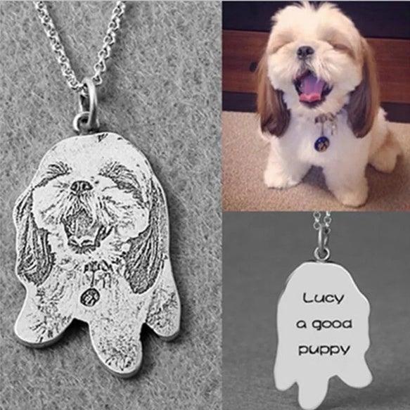 Custom Pet Necklace - Custom Dog Necklace, Pet Photo Necklace, Custom Cat Necklace by Cushy Pups - Cushy Pups