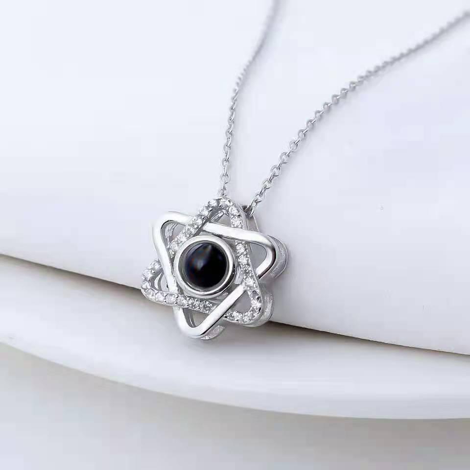 Custom Photo Projection Necklace, Necklace with Picture Inside, Photo Necklace, Necklace with Photo Inside, Personalized Photo Jewelry, Gifts for Friends, Family, Couples - Cushy Pups
