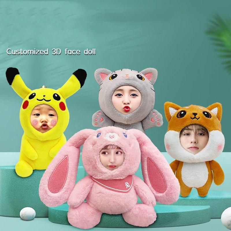 Diy Face Doll Keychain Customized Photo Doll 3D Doll Pendant Girlfriends Holiday Creative Birthday Gift Rabbit Accessories - Cushy Pups
