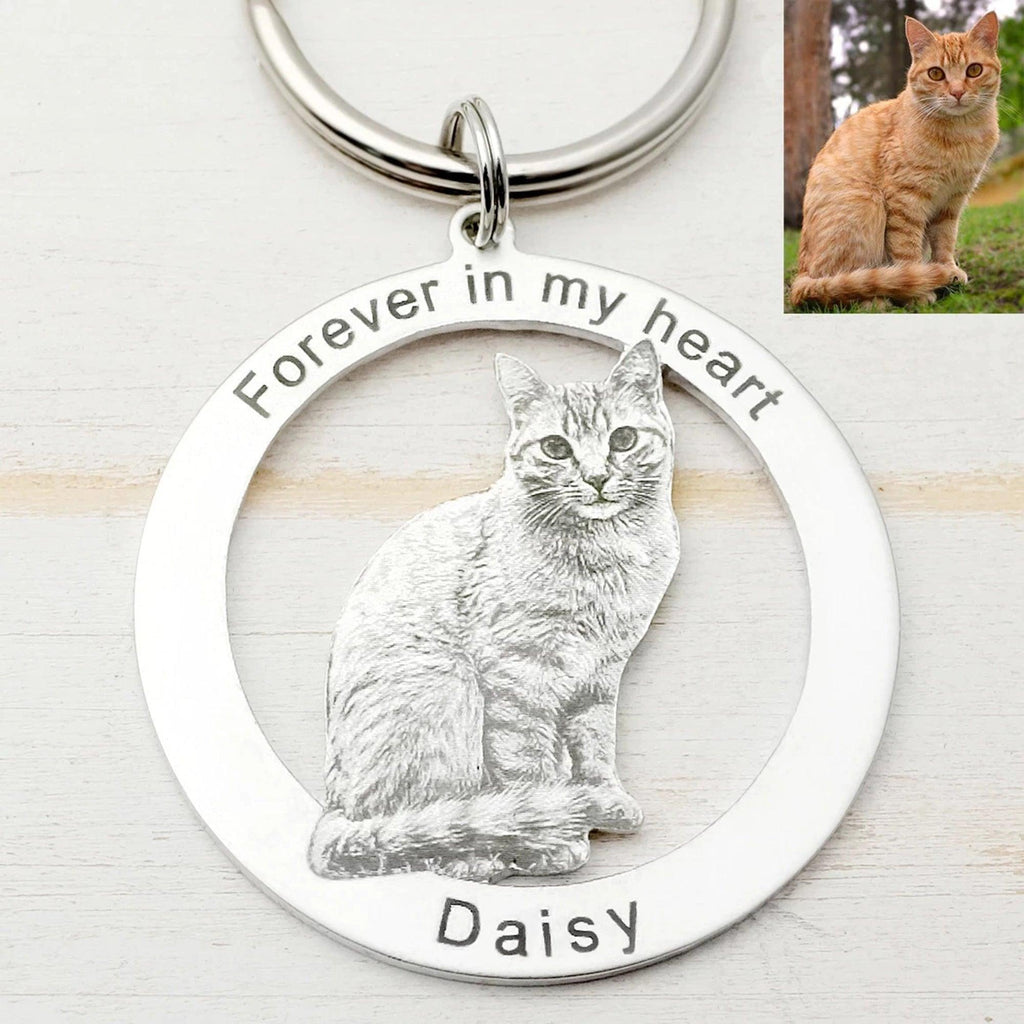Dog Keychain | Silvercut Keychain | Custom Dog Keychain | Dog Memorial Keychain - Cushy Pups