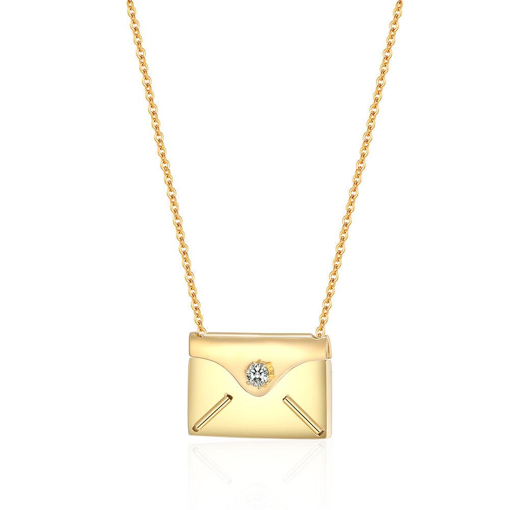 I Love You Envelope Necklace, Envelope Necklace with Note Inside - Share Your Love Secretly - Cushy Pups