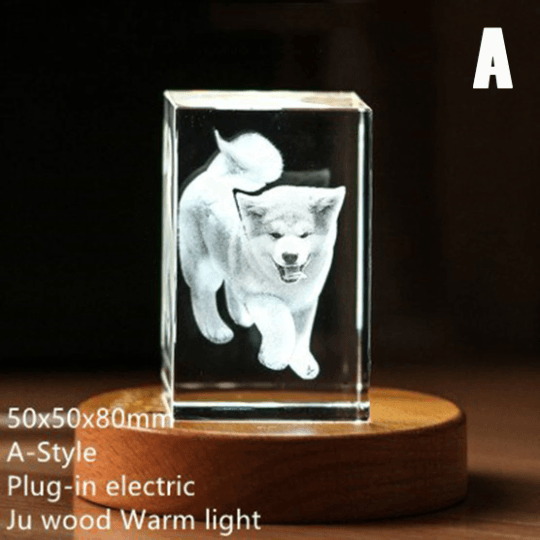 Laser Engraved Pictures In Glass | Custom 3d Laser Crystal Engraving | Photo Crystal Engraving - Cushy Pups
