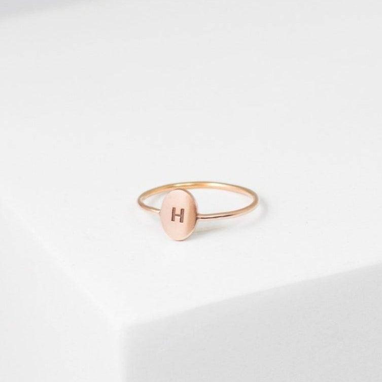 Monogram Ring - Ring with Initial, Letter Ring by Cushy Pups - Cushy Pups