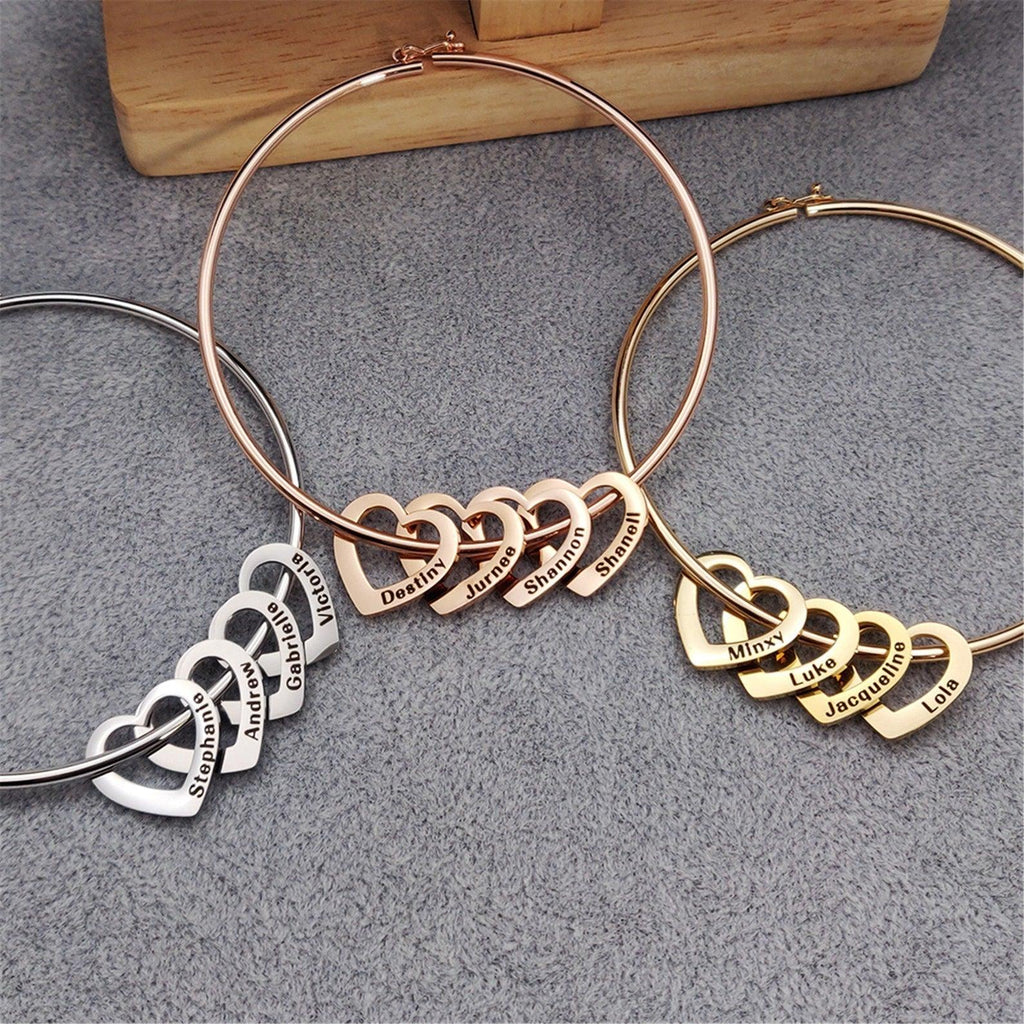 Name Bangle - Customized Bangles with Name, Bangle Bracelets with Names by Cushy Pups - Cushy Pups