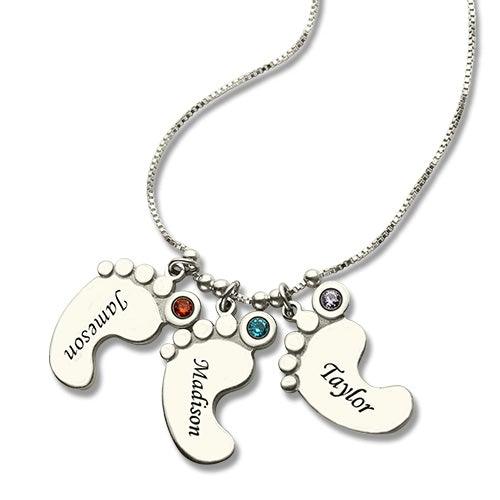 Name Necklace, Birthstone Necklace - Personalized Birthstone Jewelry by Cushy Pups - Cushy Pups
