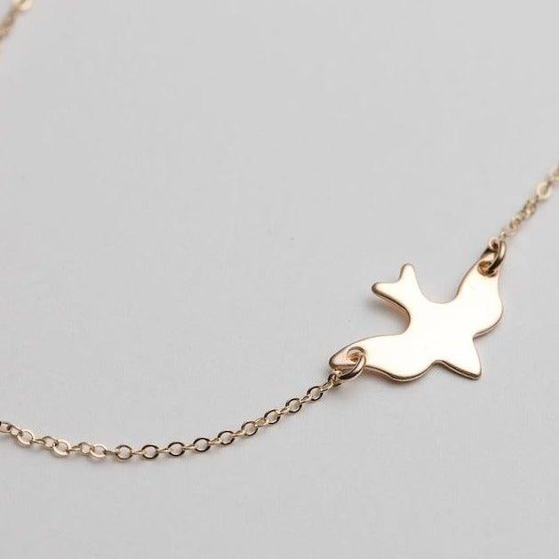 Necklace with Bird - Hummingbird Necklace, Bird Pendant by Cushy Pups - Cushy Pups