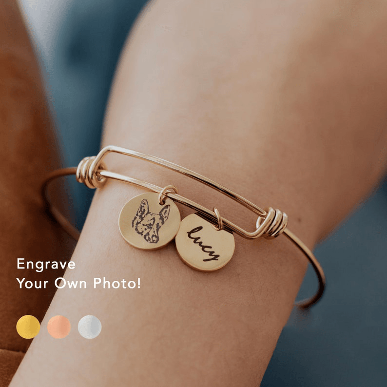 Personalized Dog Bracelet - Pet Photo Bracelet, Personalized Dog Memorial Bracelet by Cushy Pups - Cushy Pups
