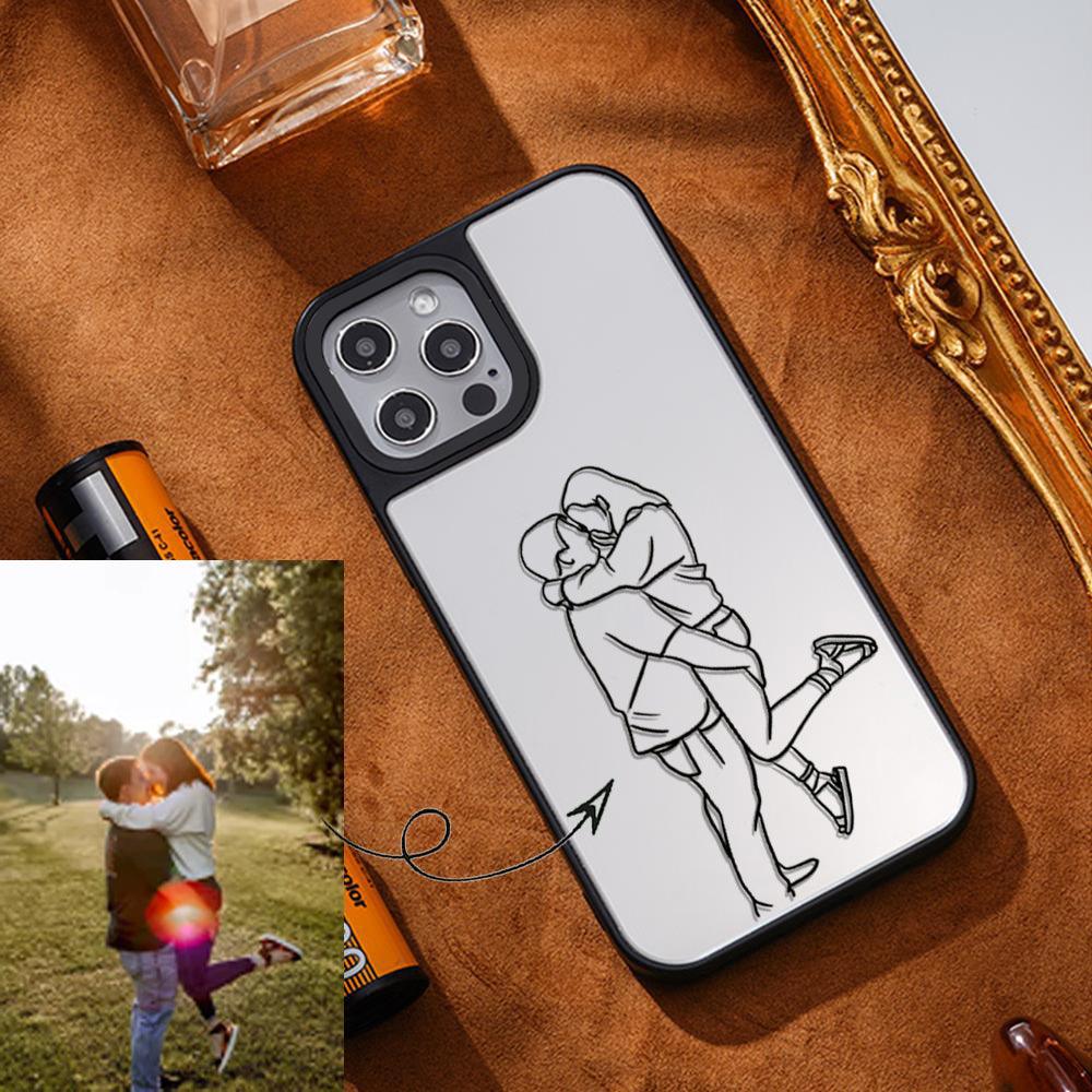 Personalized Line Art Mirror 2 Color iPhone Case For iPhone(8) - Cushy Pups