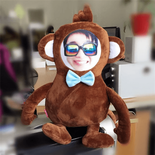 Personalized Monkey Pillow With Photo Face - Cushy Pups