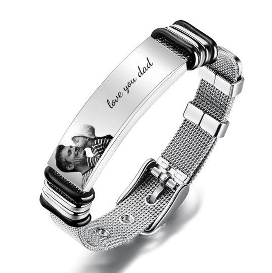 Personalized Photo Bracelet, Customized Bracelets with Pictures, Photo Engraved Bracelet - Meaningful Keepsakes - Cushy Pups