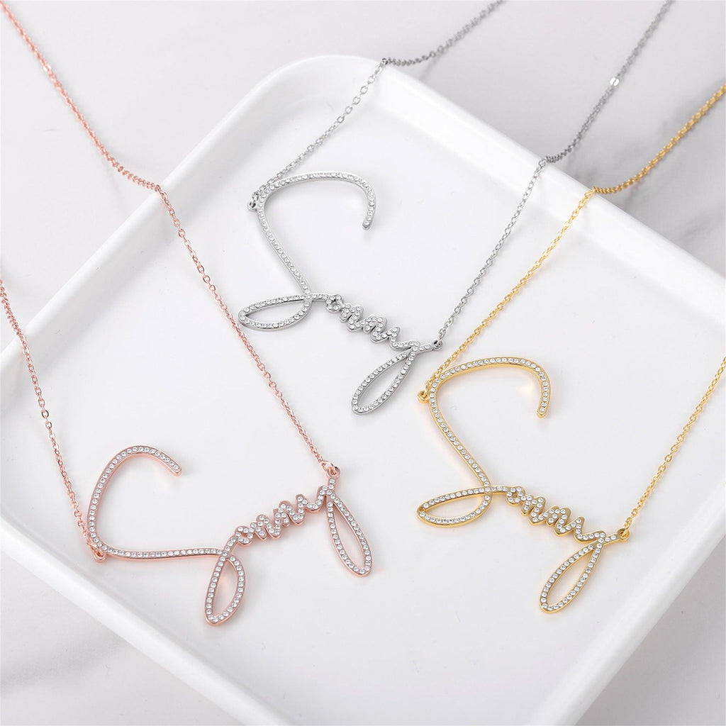 Personalized Zircon Name Necklace - Cushy Pups