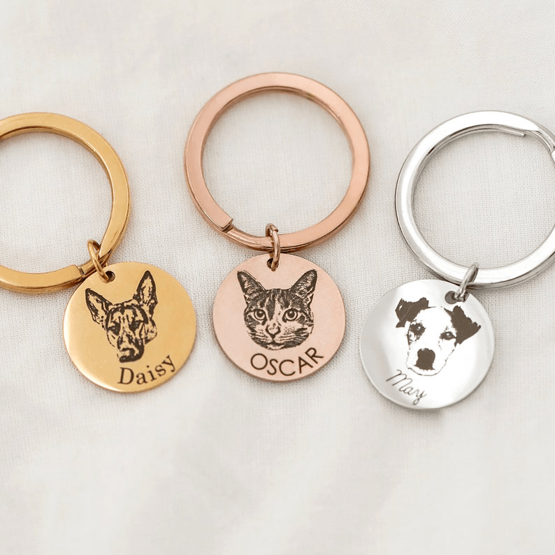 Pet Photo Keychain - Dog Picture Keychain, Pet Memorial Keychain with Picture by Cushy Pups - Cushy Pups