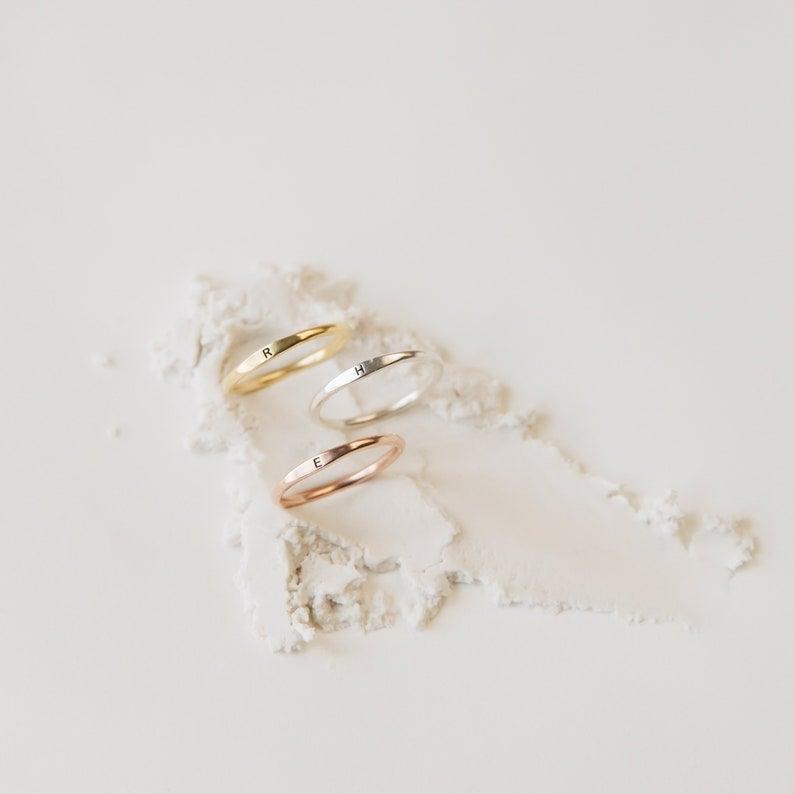 Ring with Initial - Initial Signet Ring, Personalized Initial Rings by Cushy Pups - Cushy Pups