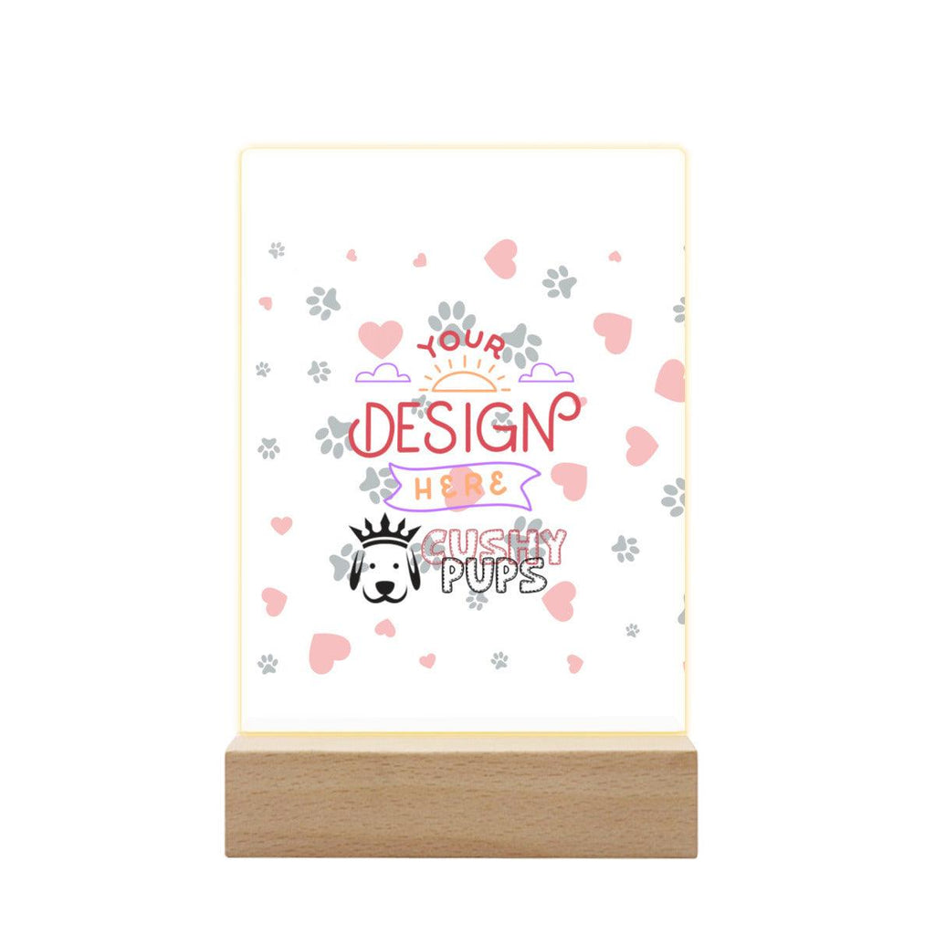 Solid Wood Acrylic Lamp|Acrylic Light - Cushy Pups - Cushy Pups