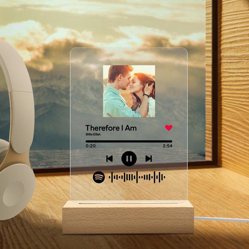Spotify Nightlight, Personalized Spotify Acrylic Nightlight - Illuminating Melodies - Cushy Pups