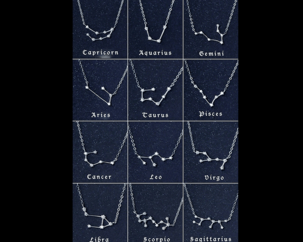 Zodiac Constellation Necklace - Zodiac Sign Pendant, Astrological Signs Necklace by Cushy Pups - Cushy Pups
