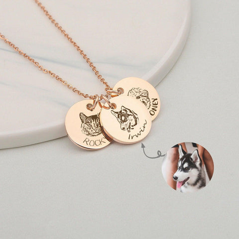 Cat Pendant Necklace - Custom Pet Necklace, Dog Pendant Necklace by Cushy Pups - Cushy Pups