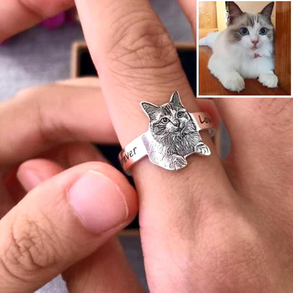 Cat Ring, Cat Gifts for Women, Silver Cat Ring, Gift for Cat Lover Woman - A Graceful Tribute to Feline Elegance - Cushy Pups