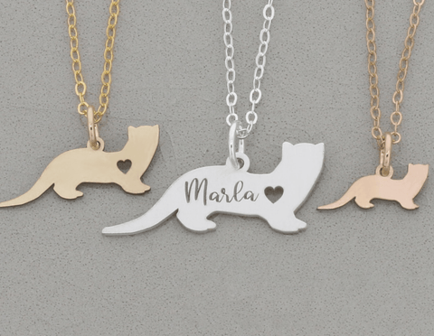 Custom Cat Necklace - Personalised Cat Necklace, Customized Cat Pendant by Cushy Pups - Cushy Pups