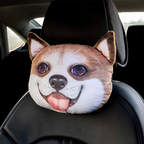 Custom Dog Headrest For Cars | Car Seat Headrest for pets personalzied with Photos - Cushy Pups