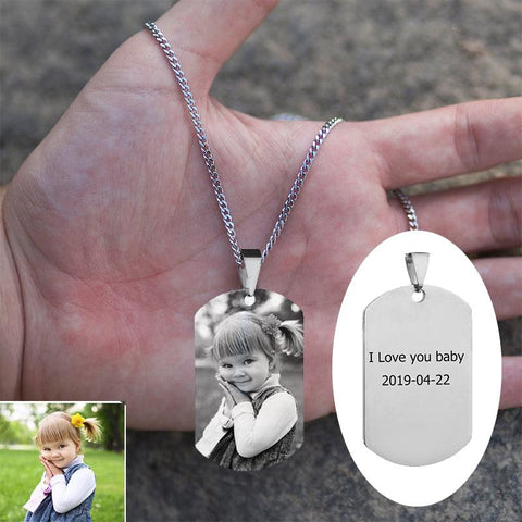 Custom Dog Tag Necklace, Dog Tag with Picture, Photo Dog Tags, Personalised Dog Tag Necklace - Cushy Pups
