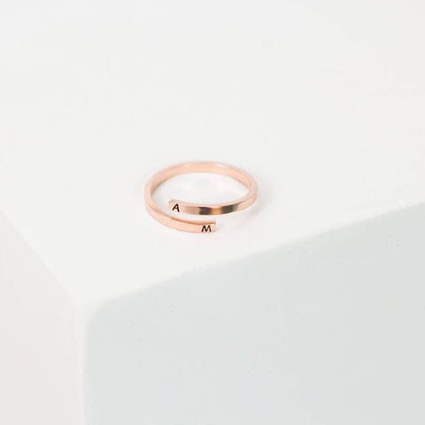 Personalized Double Initial Ring