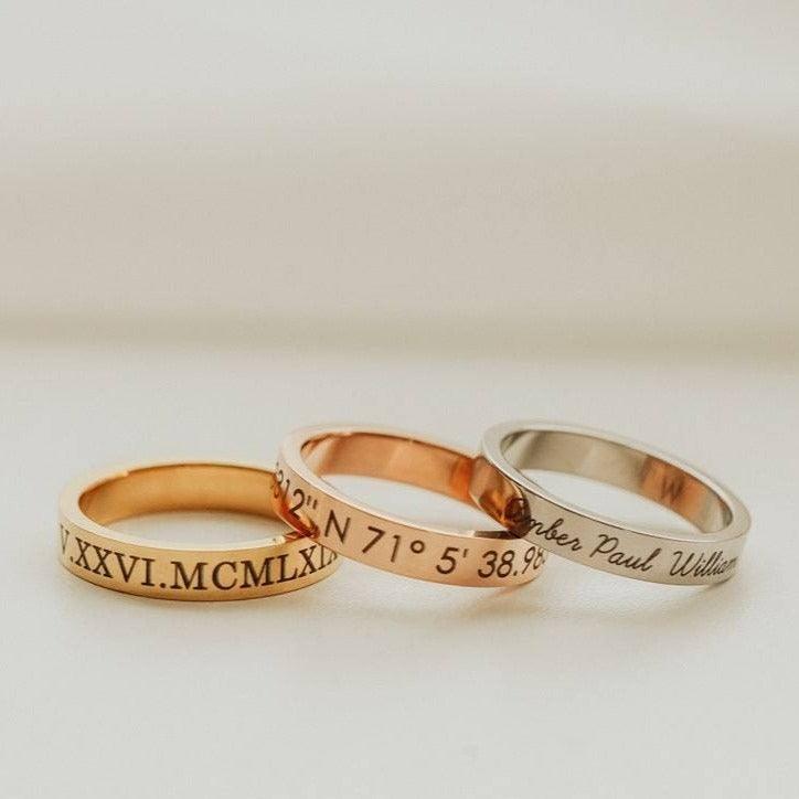 Custom Initial Ring - Promise Ring Letter, Men's Gold Initial Ring by Cushy Pups - Cushy Pups