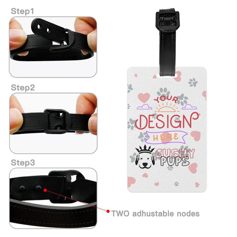 Custom Luggage Tag, Personalized Luggage Tags, Custom Bag Tags, Monogrammed Luggage Tags - Cushy Pups Description: - Cushy Pups