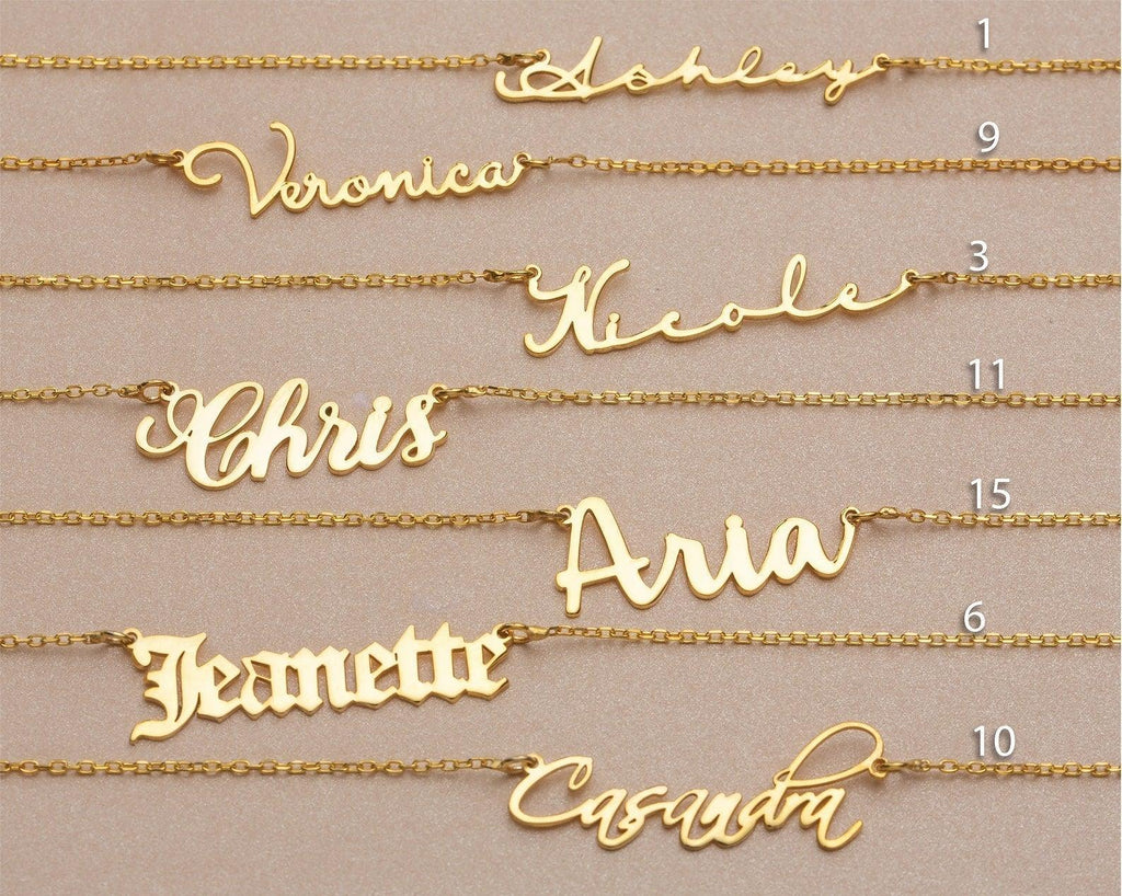 Custom Name Necklace - Name Plate Necklace, Personalized Name Pendant by Cushy Pups - Cushy Pups