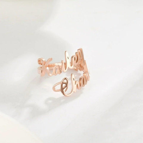 Custom Name Ring - Name Ring Gold, Personalized Name Rings by Cushy Pups - Cushy Pups
