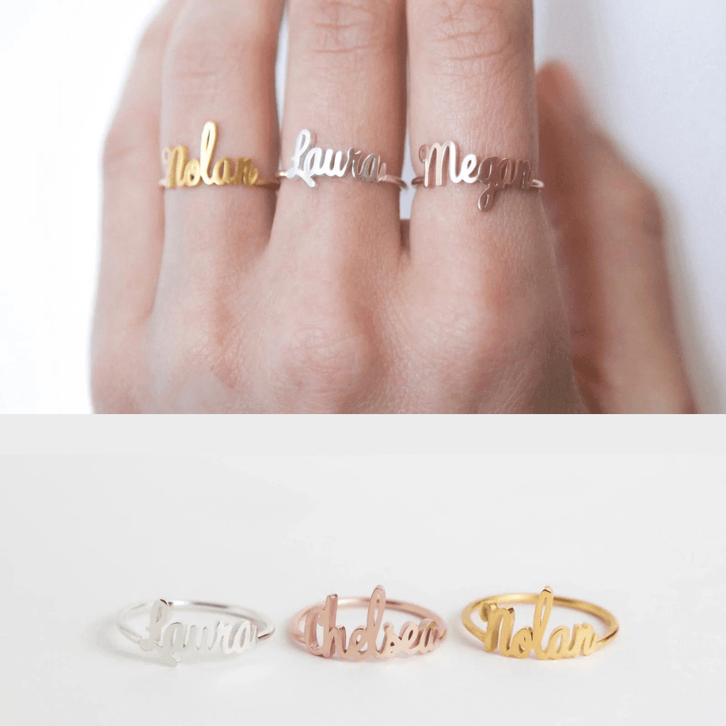 Custom Name Ring - Personalized Jewelry by Cushy Pups - Cushy Pups