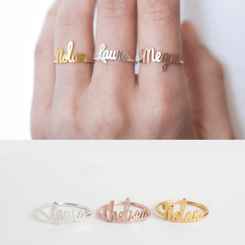 Custom Name Ring - Personalized Jewelry by Cushy Pups - Cushy Pups