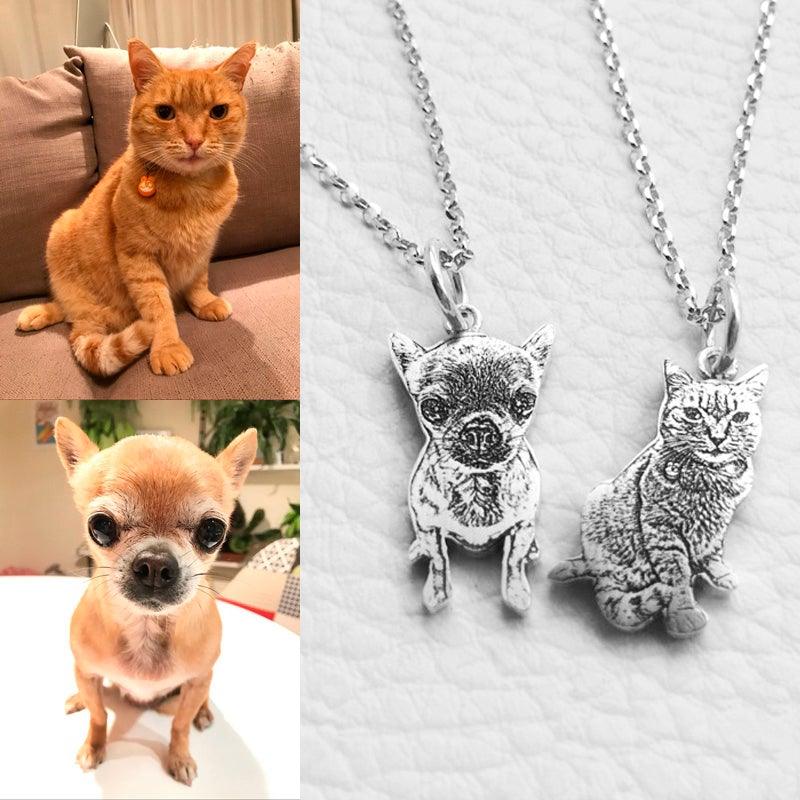 Custom Pet Necklace - Custom Dog Necklace, Pet Photo Necklace, Custom Cat Necklace by Cushy Pups - Cushy Pups