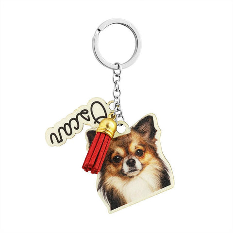 Custom Wooden Keychain, Wooden Keychain with Name, Personalized Wooden Keychain, Wood Photo Keychain - Cushy Pups