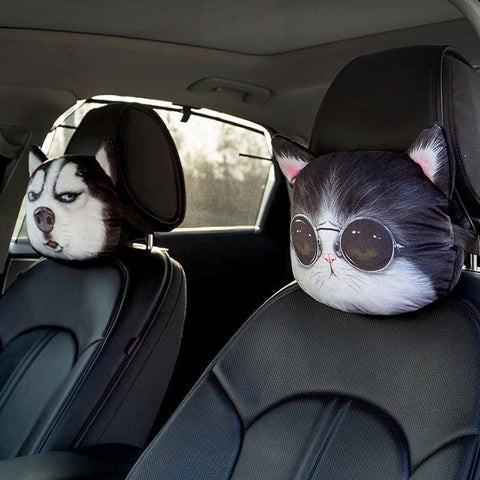 Customized Head Rest Cat Pillow | Pet head rest pillow | Dog Car Seat Headrest | car pillow headrest - Cushy Pups