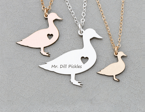 Duck Necklace - Duck Pendant, Duck Chains, Gold Duck Necklace by Cushy Pups - Cushy Pups