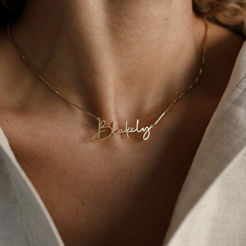 Gold Name Pendant - Name Necklace for Women, Personalized Gold Name Necklace by Cushy Pups - Cushy Pups