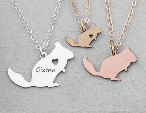 Hamster Necklace with Name - Personalized Hamster Pendant Necklace by Cushy Pups - Cushy Pups