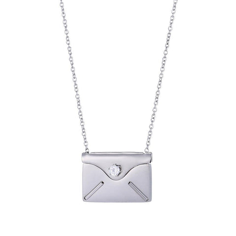 I Love You Envelope Necklace, Envelope Necklace with Note Inside - Share Your Love Secretly - Cushy Pups