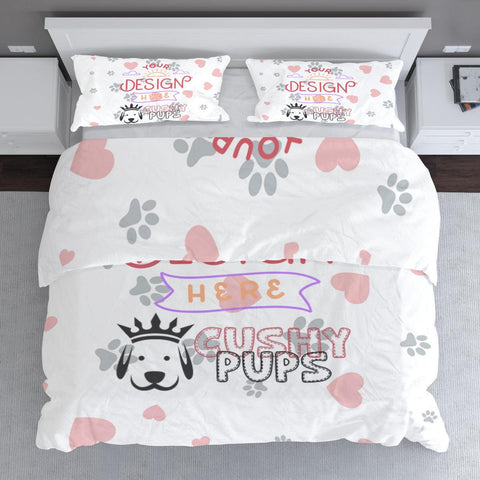 Multi-Size Printed Duvet Cover 3-Piece Set (Double-Sided Printing)｜ Polyester - YOUR DESIGN HERE - Cushy Pups