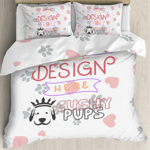Multi-Size Printed Duvet Cover 3-Piece Set (Double-Sided Printing)｜ Polyester - YOUR DESIGN HERE - Cushy Pups