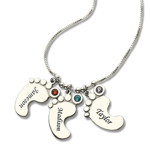 Name Necklace, Birthstone Necklace - Personalized Birthstone Jewelry by Cushy Pups - Cushy Pups