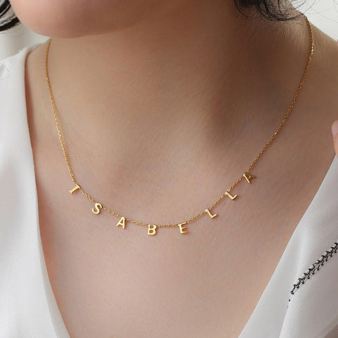 Necklace with Name On It - Name Chain Necklace, Gold-Plated Name Necklace by Cushy Pups - Cushy Pups